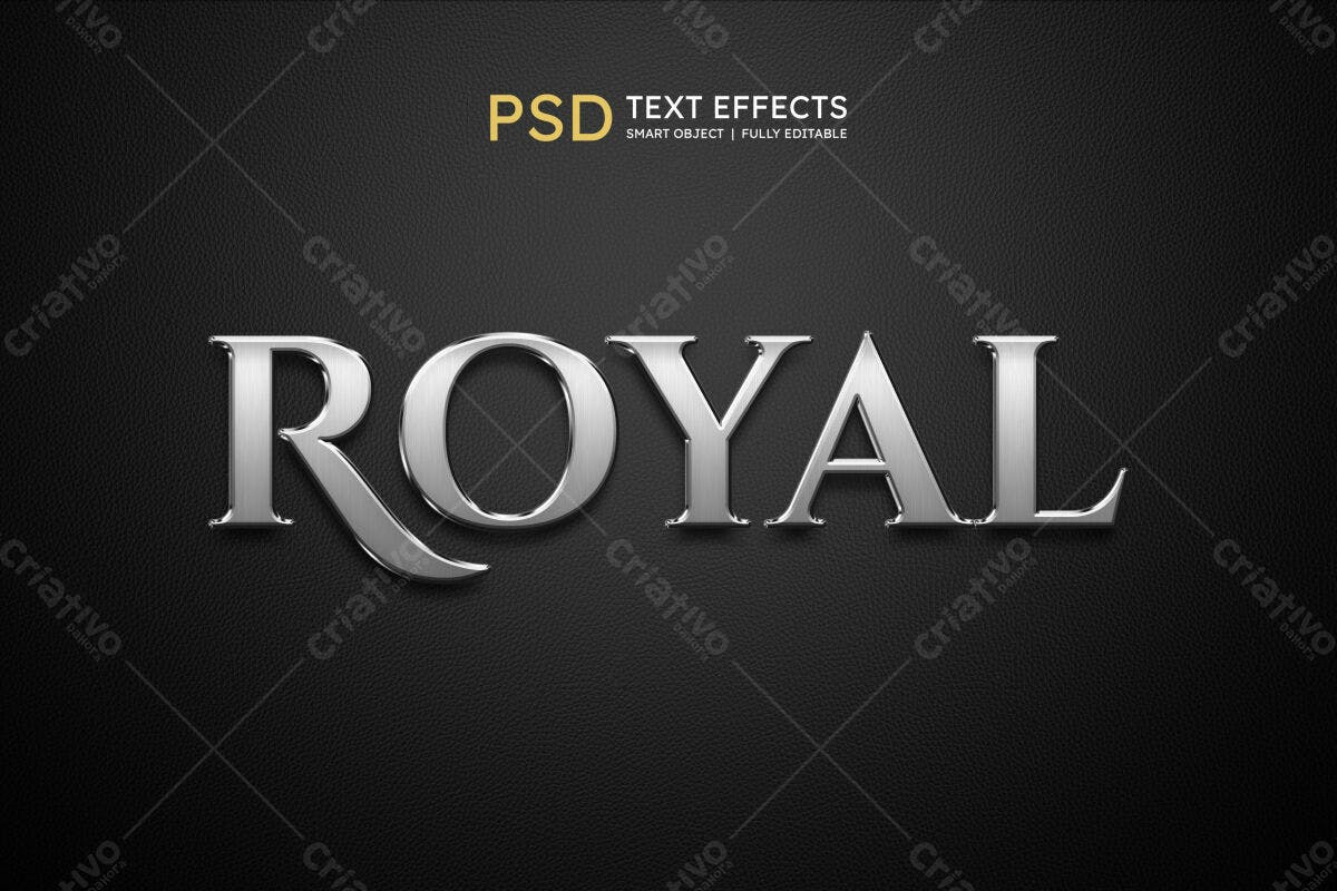 Efeito de Texto Royal PSD Editável