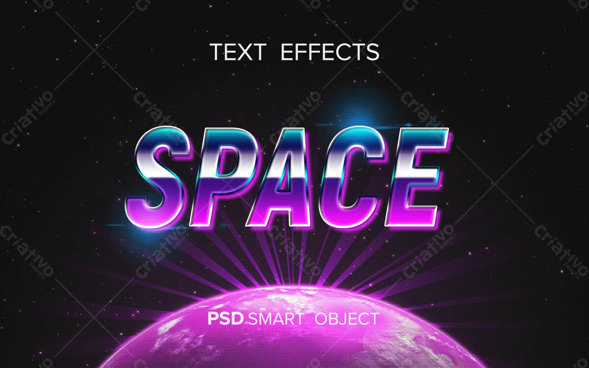 Efeito de Texto Cyberpunk PSD Editável