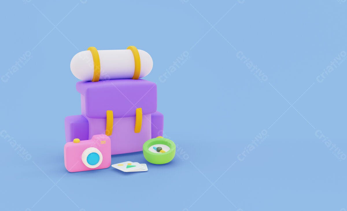 Kit de Viagem Ilustrado PSD Editável