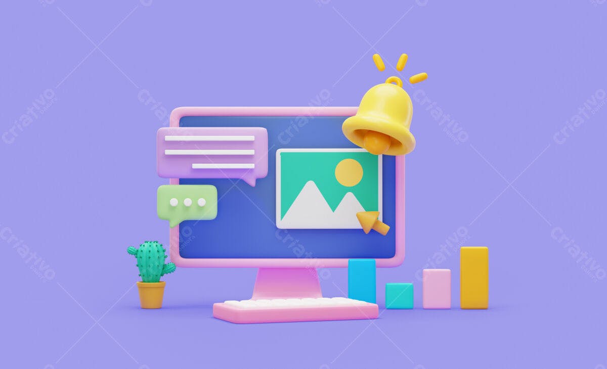 Mockup Computador para Redes Sociais PSD Editável