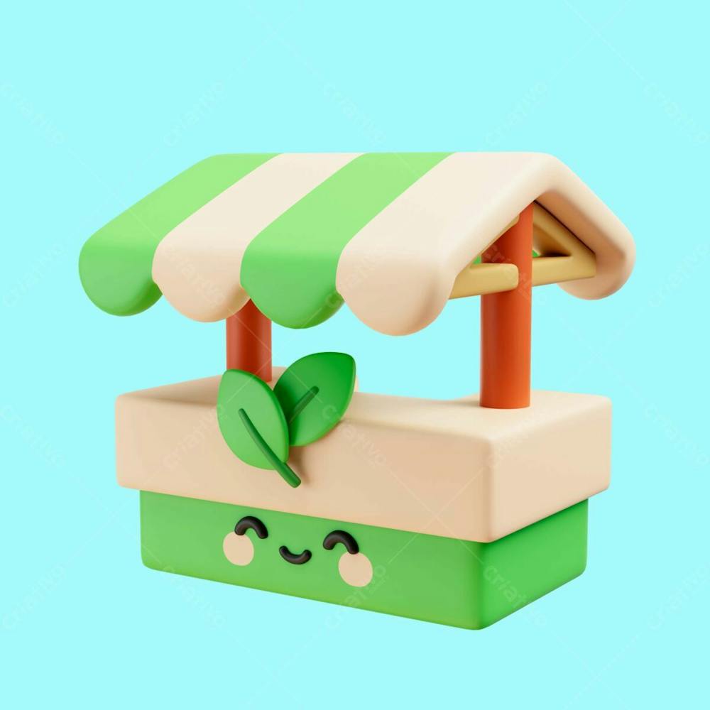 Personagem 3D Vivo E Elemento Da Natureza Psd