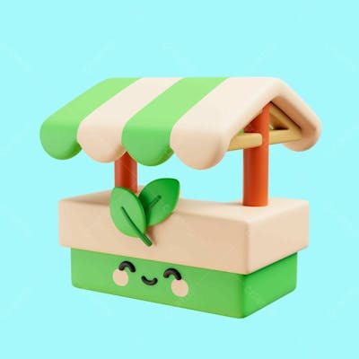 Personagem 3D Vivo E Elemento Da Natureza Psd