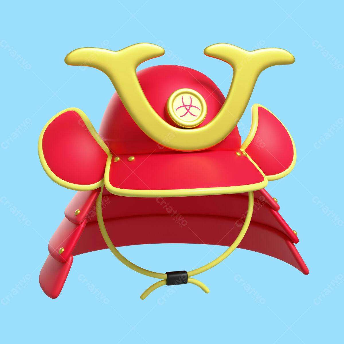 Ícone de capacete Samurai PSD Editável