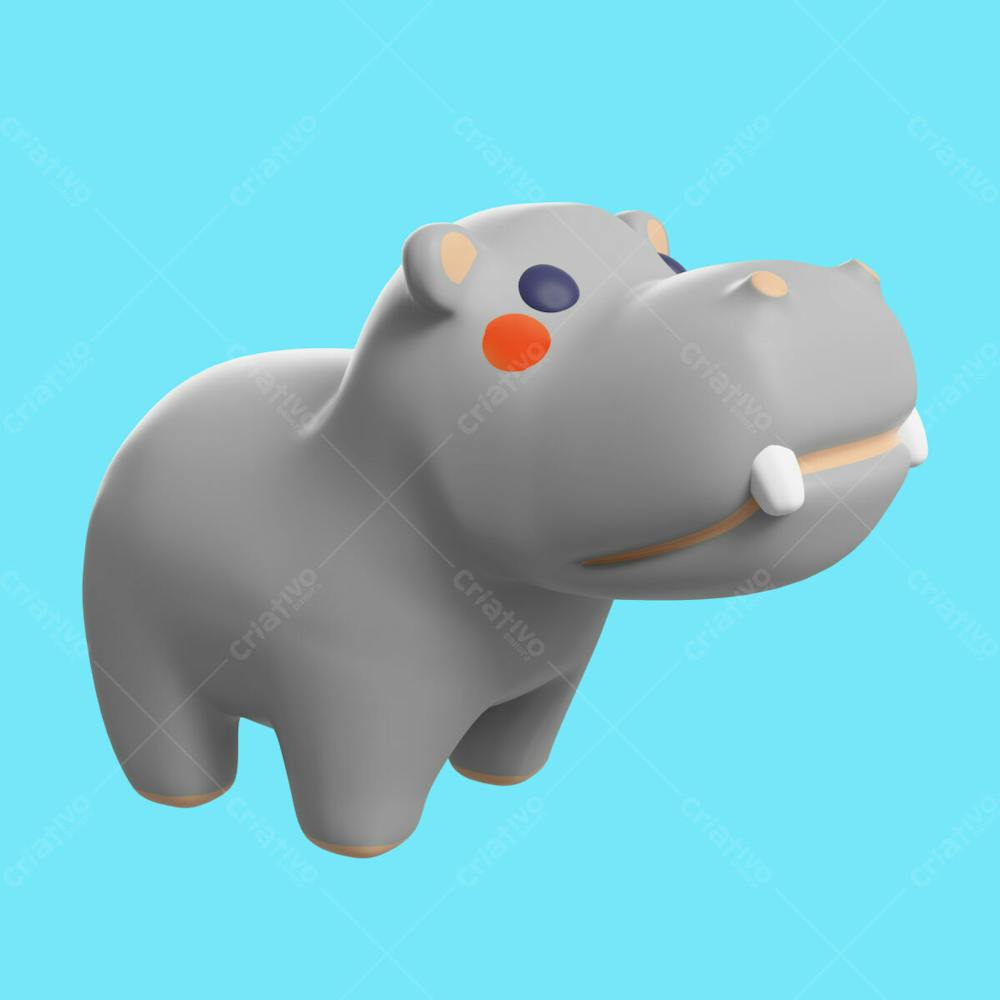 Personagem 3D Vivo E Elemento Da Natureza Psd