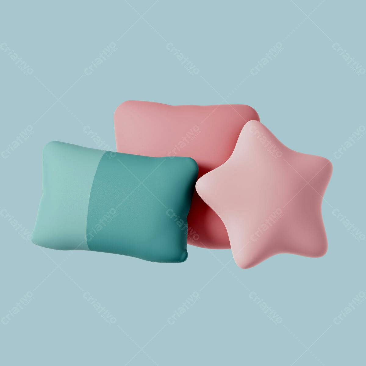 Mockup de Almofadas em Rosa e Azul-Verde PSD Editável