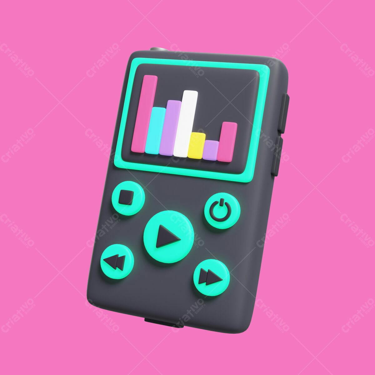 Mockup Player de Música Retrô PSD Editável