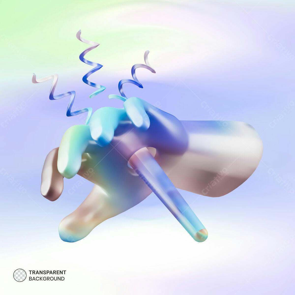 Arte Abstrata com Mãos e Serpentinas PSD Editável