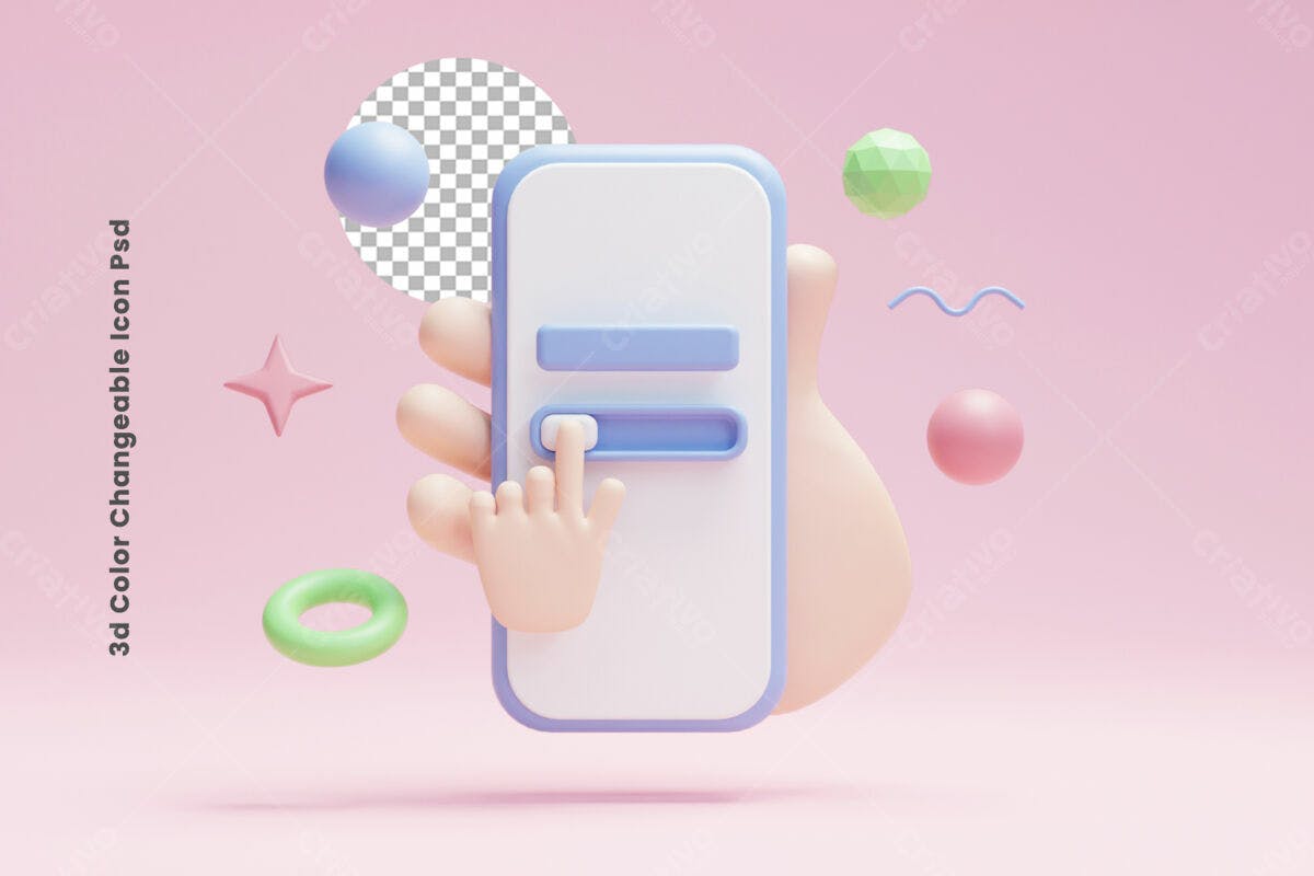 Ícone de App 3D PSD Editável