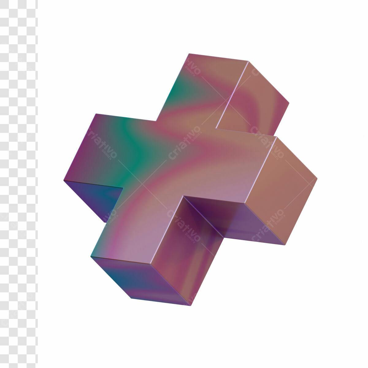 Ícone Cruz Abstrata em PSD Editável