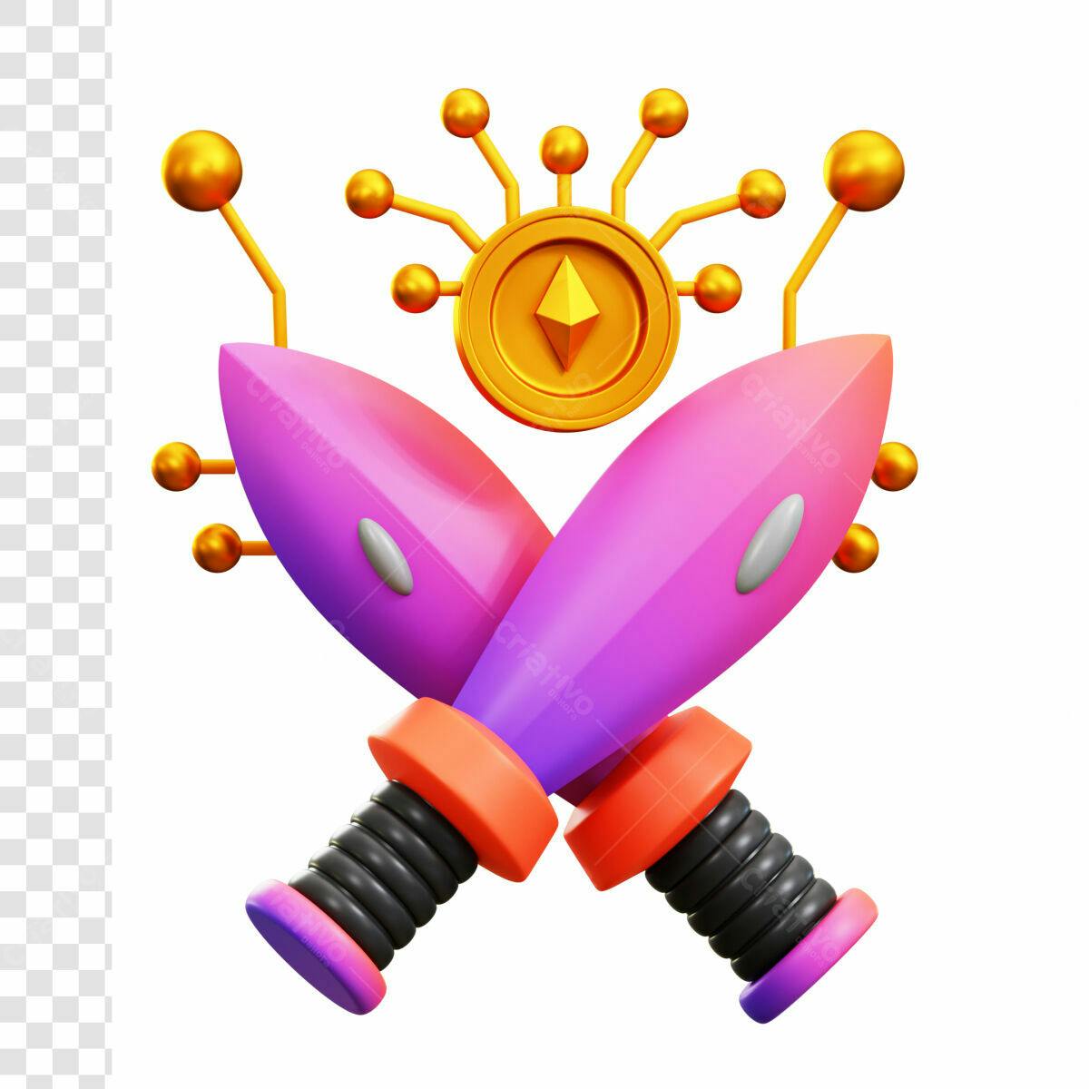 Ícone 3D Criptomoeda PSD Editável