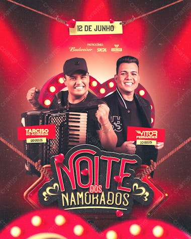 Noite dos namorados evento feed