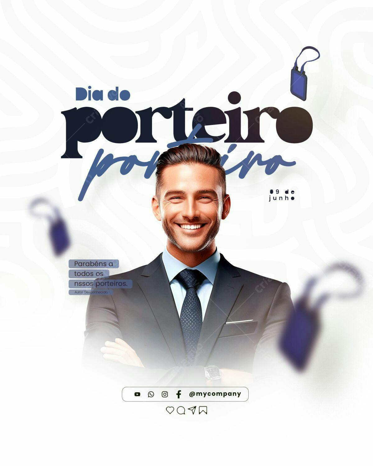 Flyer Dia do Porteiro PSD Editável
