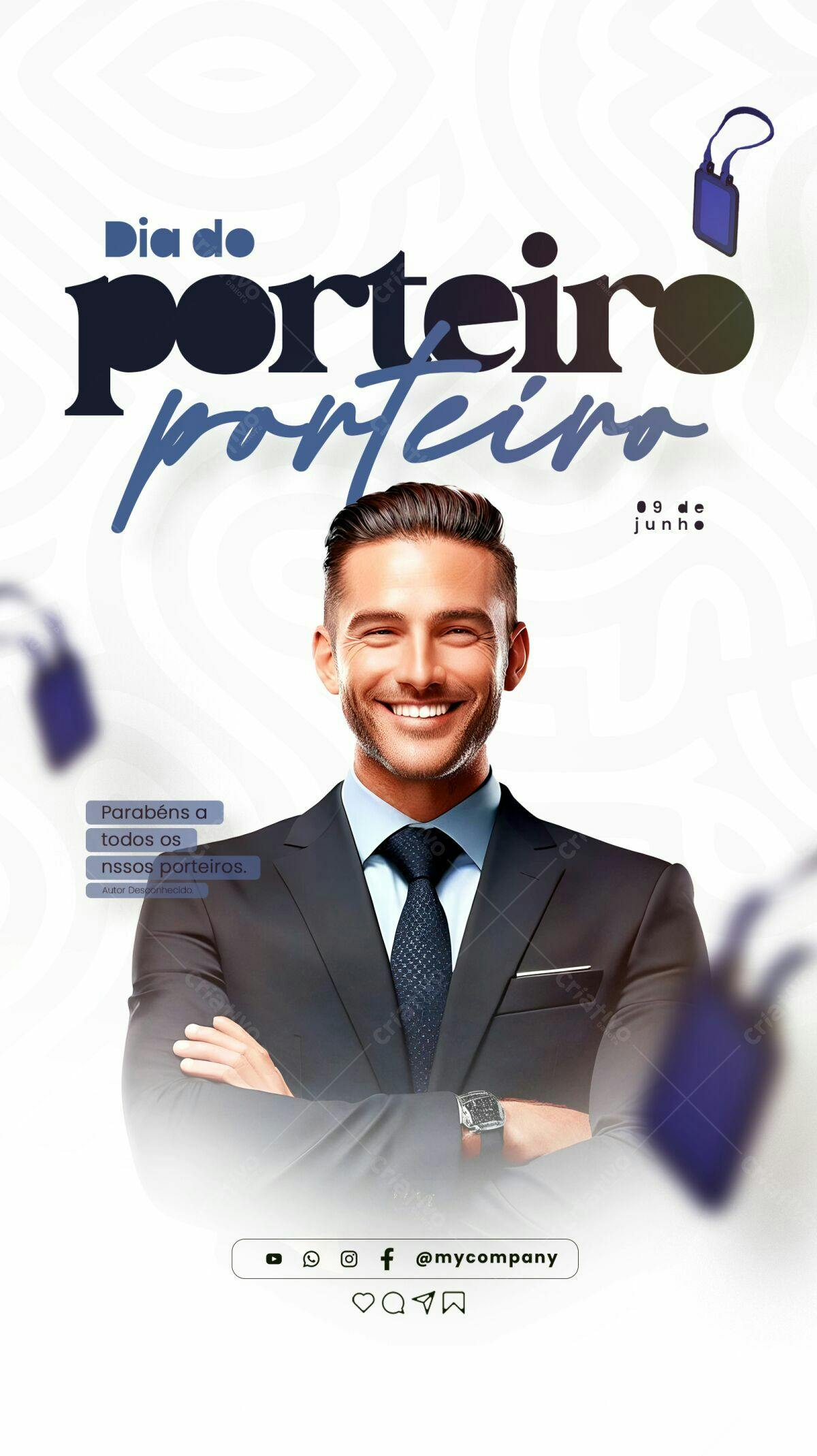 Flyer Dia do Porteiro PSD Editável
