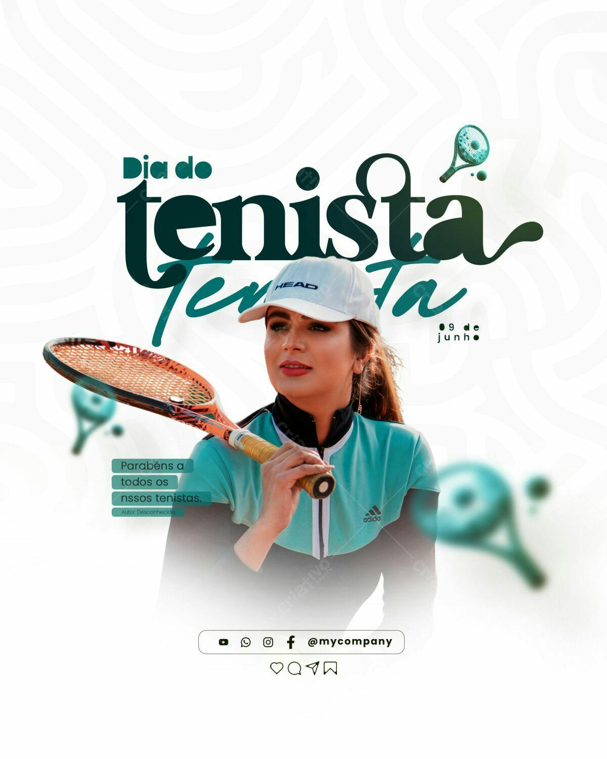 Flyer Dia do Tenista PSD Editável