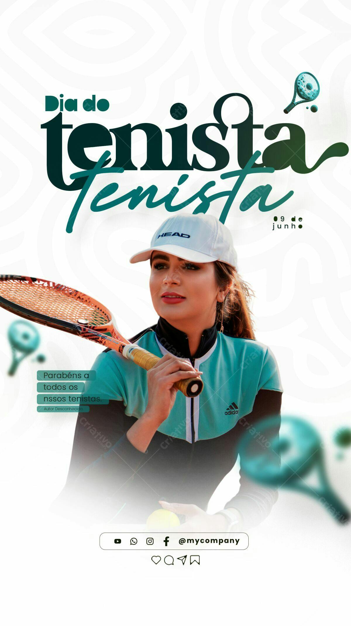 Flyer Dia do Tenista PSD Editável