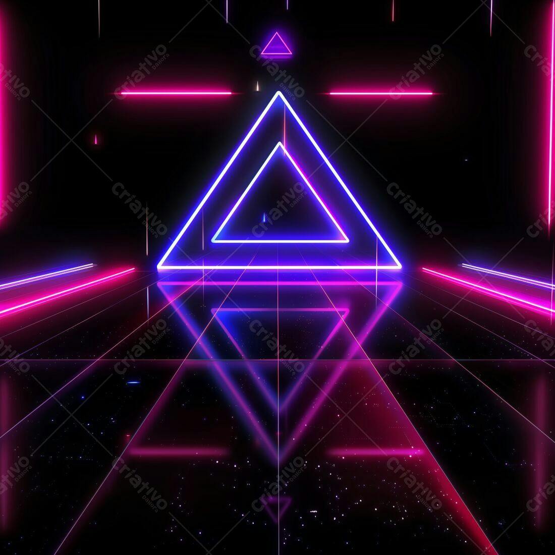 Trilhos de luz neon rosa e azul