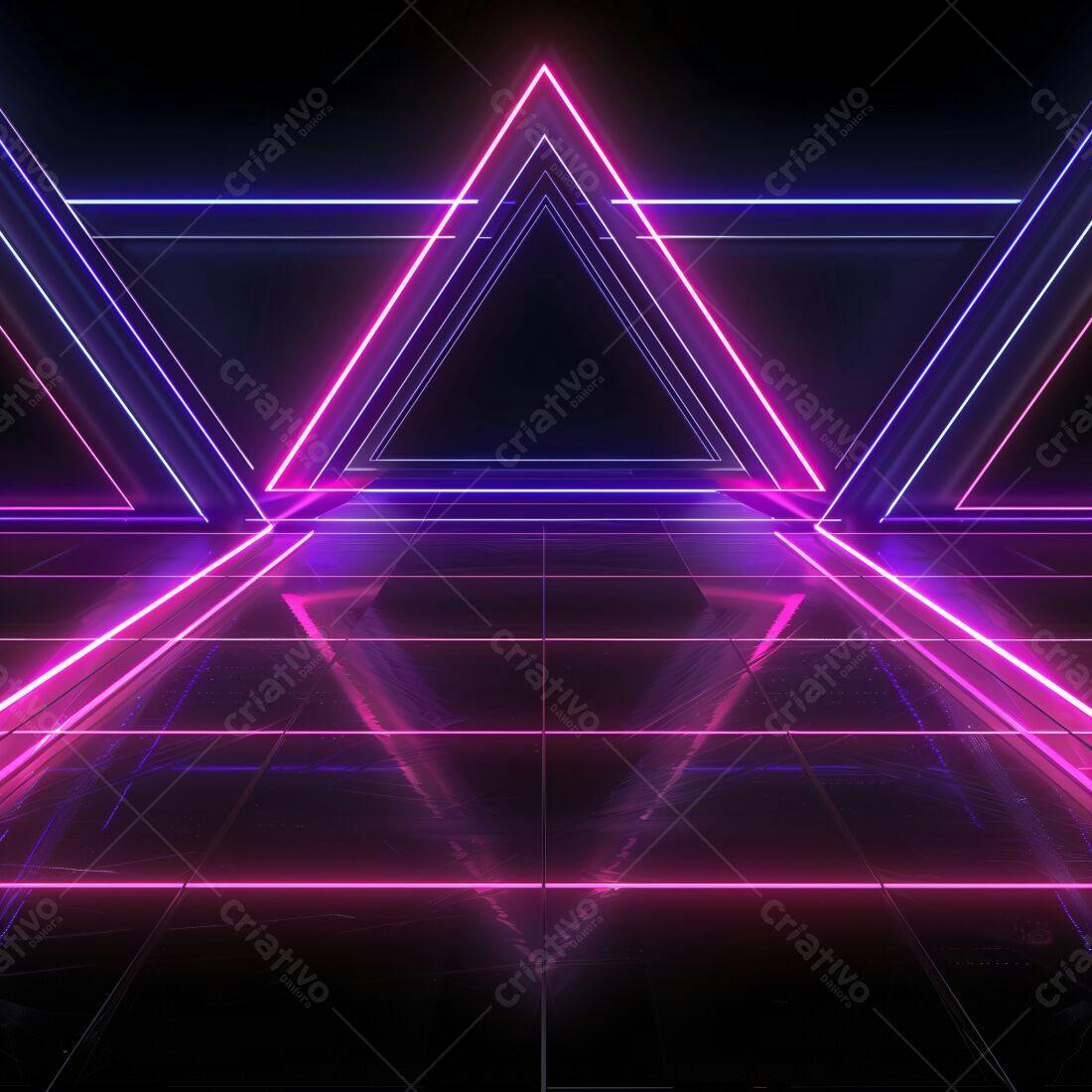 Trilhos de Luz Neon Rosa e Azul