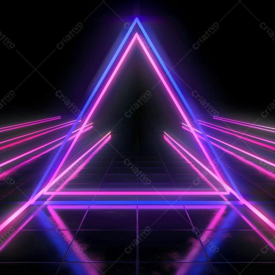 Trilha Neon Rosa e Azul em Triângulo