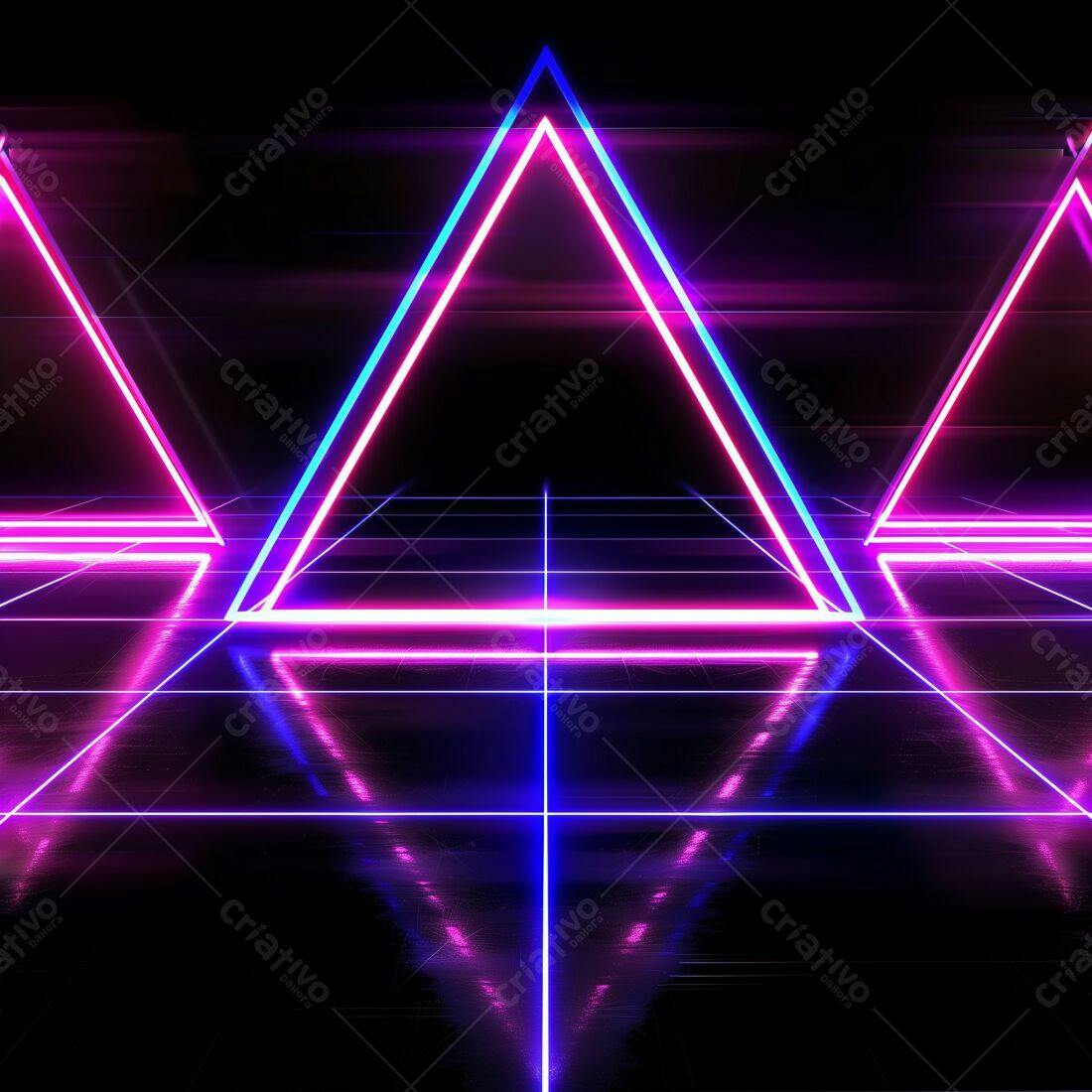 Trilhos de Luz Neon Rosa e Azul