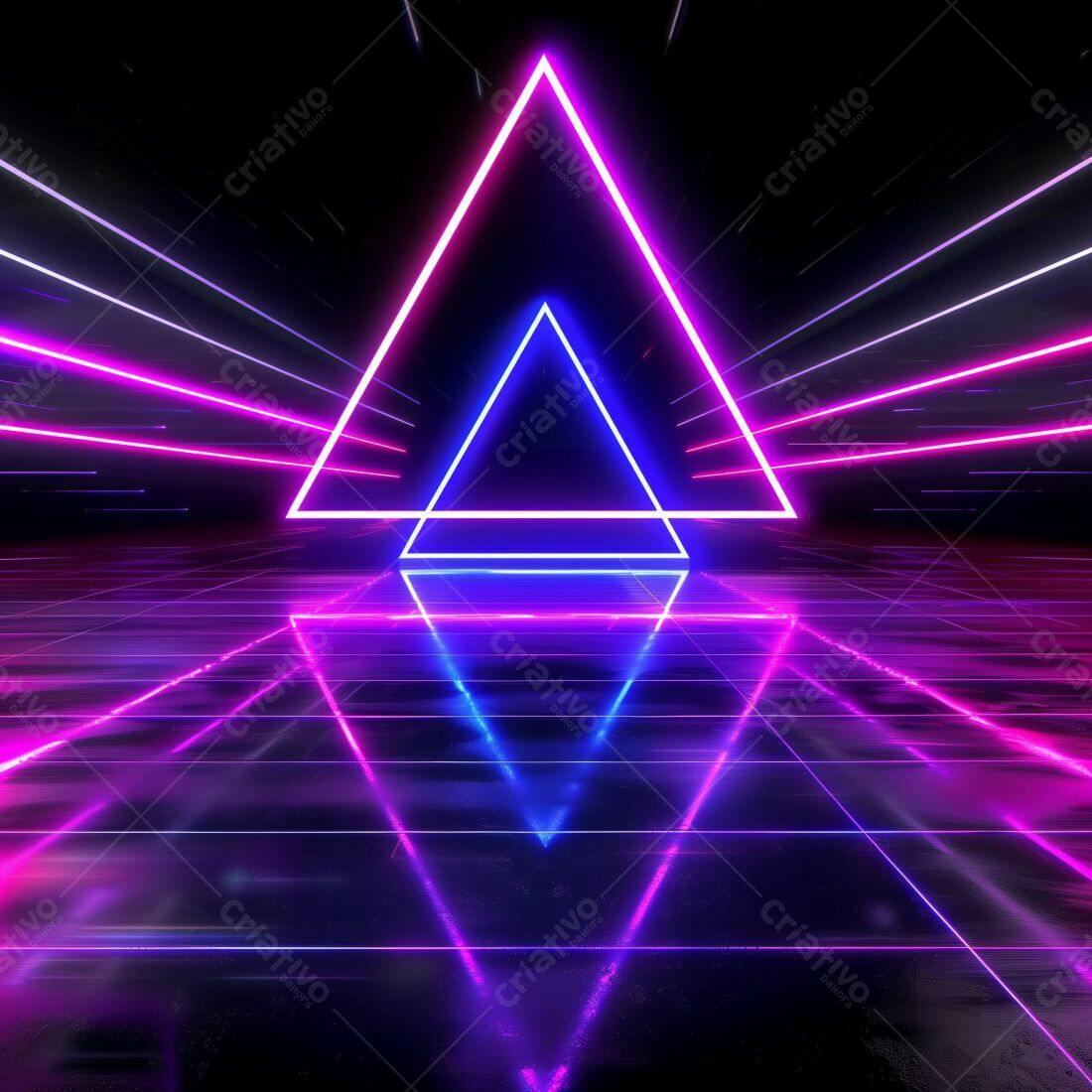 Trilhos de Luz Neon Rosa e Azul