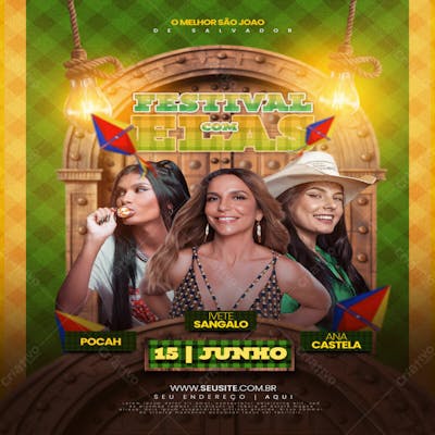 Flyer Festival São João Com Elas Feed