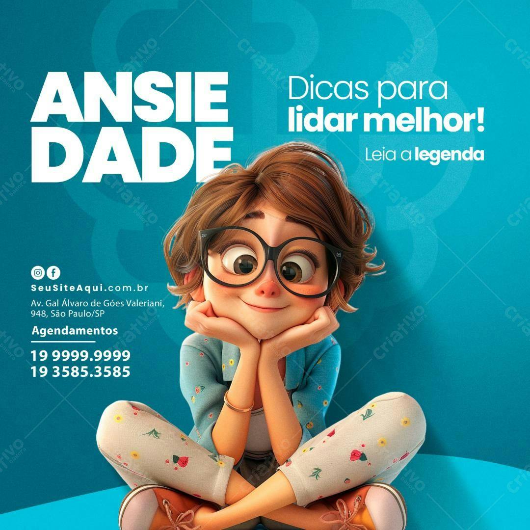 Flyer para Ansiedade PSD Editável