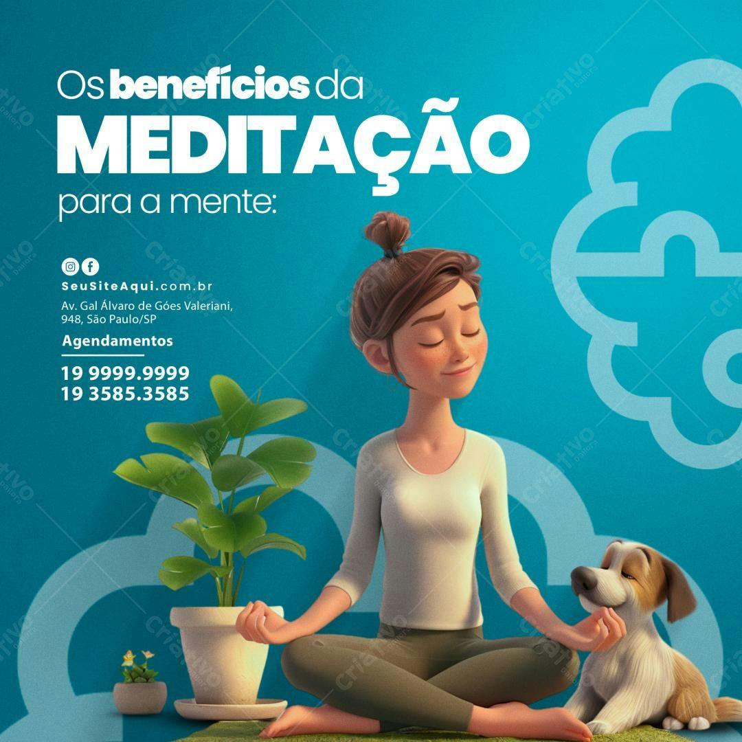Flyer para Meditação PSD Editável