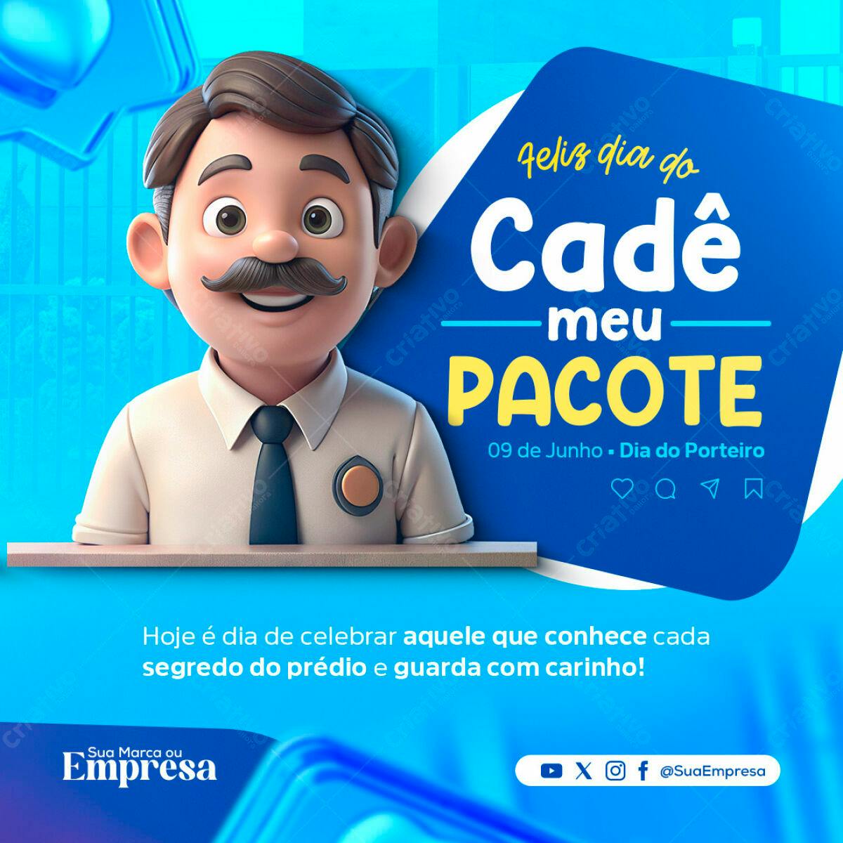 Postagem Dia do Porteiro PSD Editável