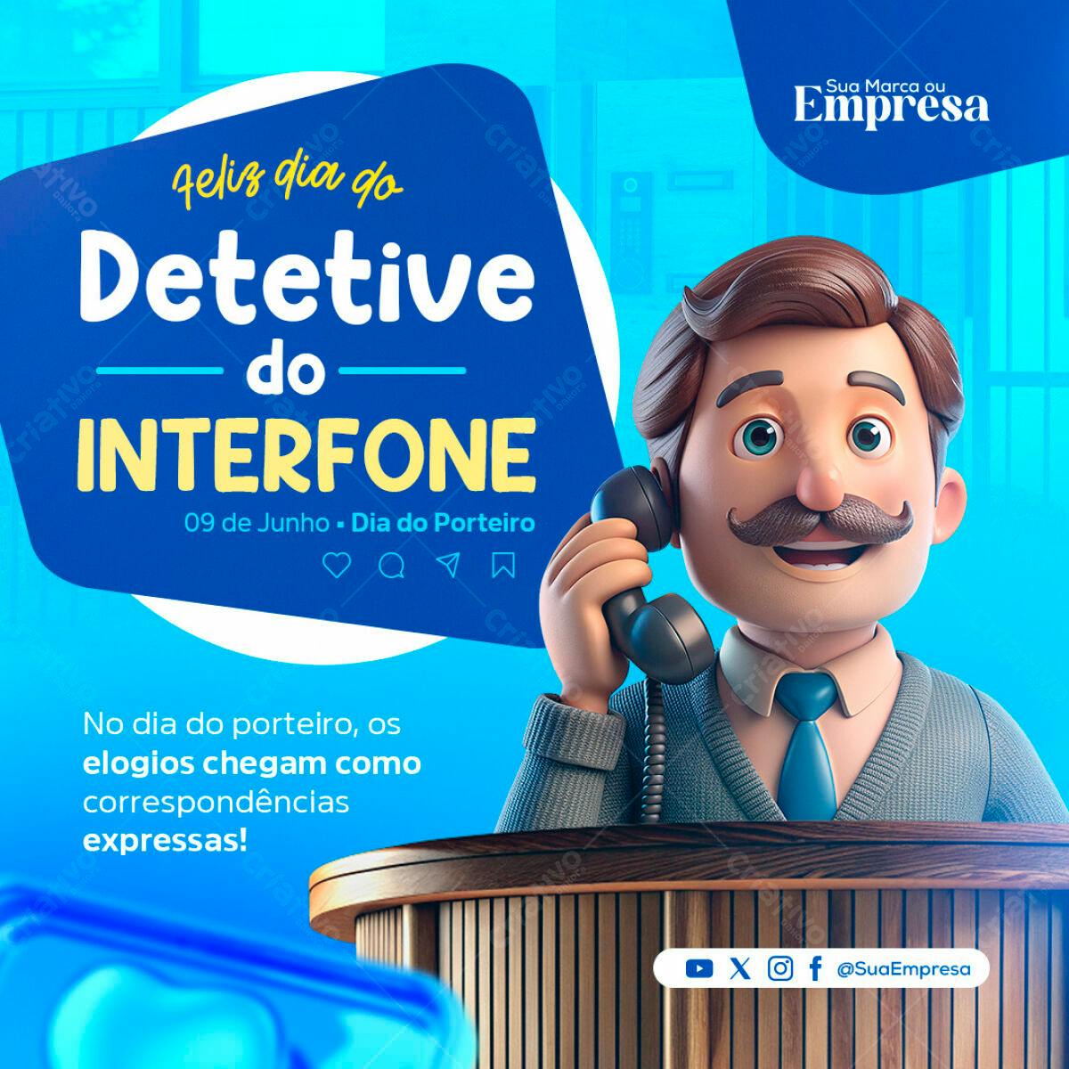 Postagem Dia do Porteiro PSD Editável