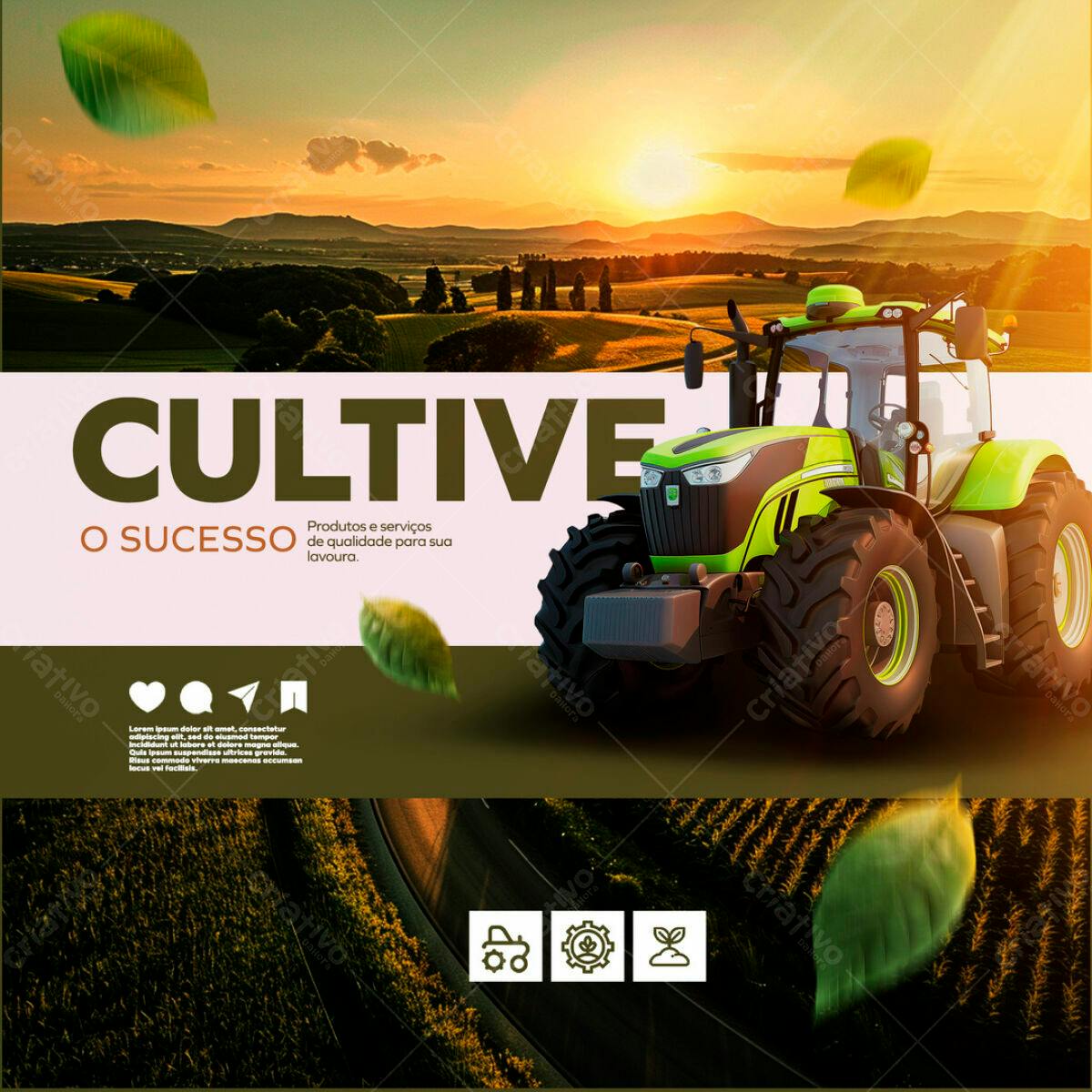 Banner Agrícola Cultivando o Sucesso PSD Editável