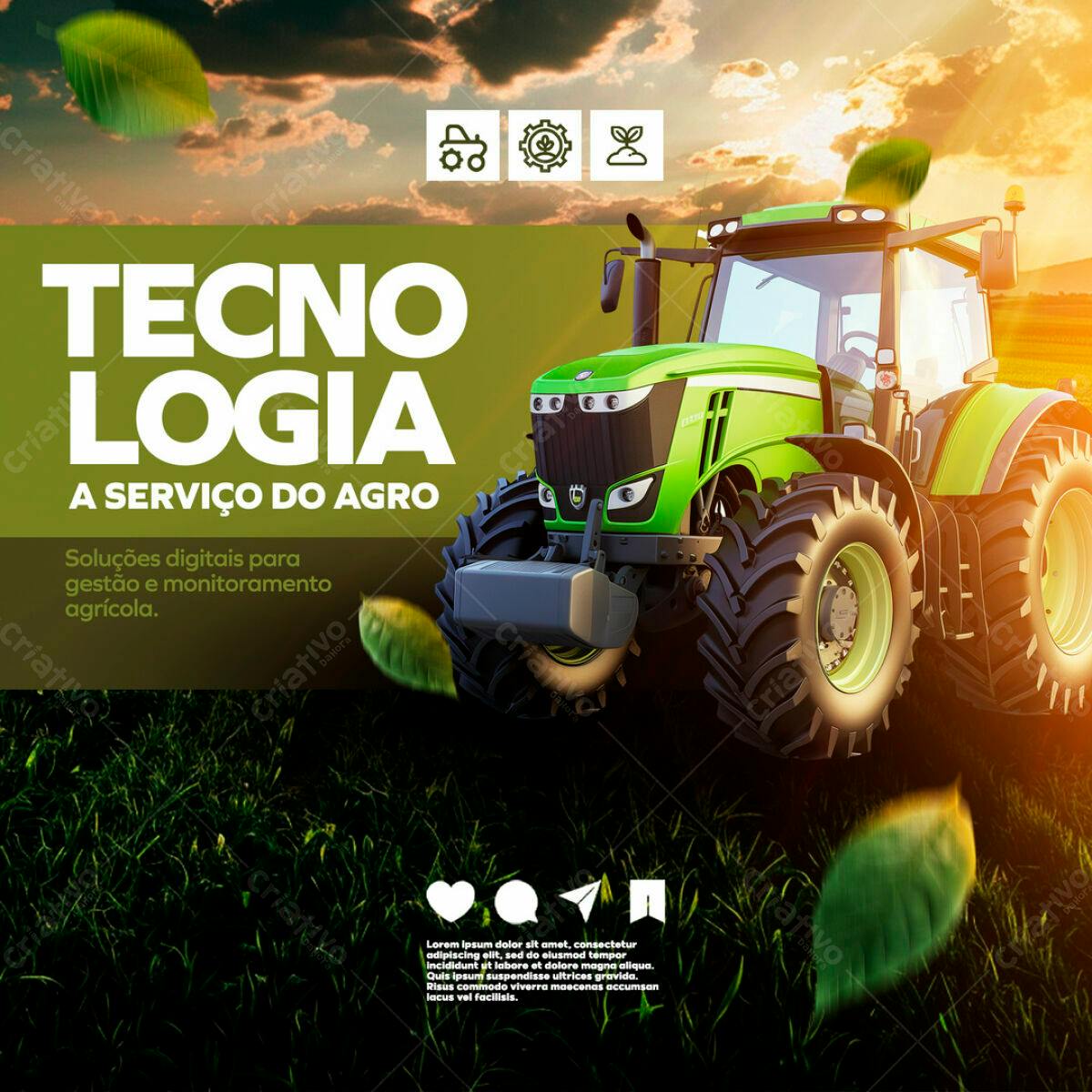 Banner Agrícola Tecnologia no Agro PSD Editável