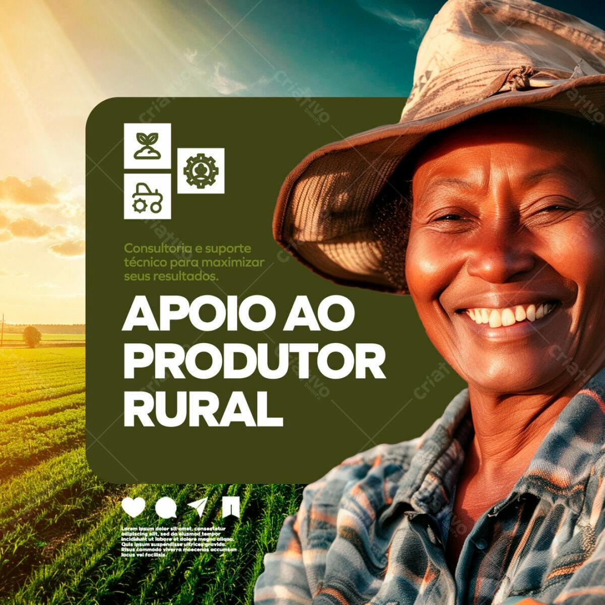 Post para Apoio ao Produtor Rural PSD Editável