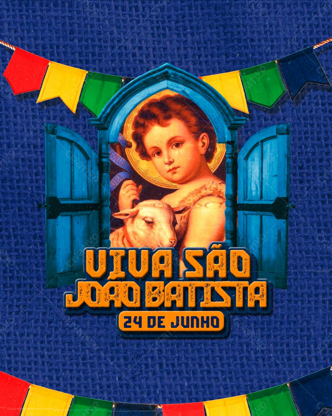 Convite Festa São João Batista PSD Editável