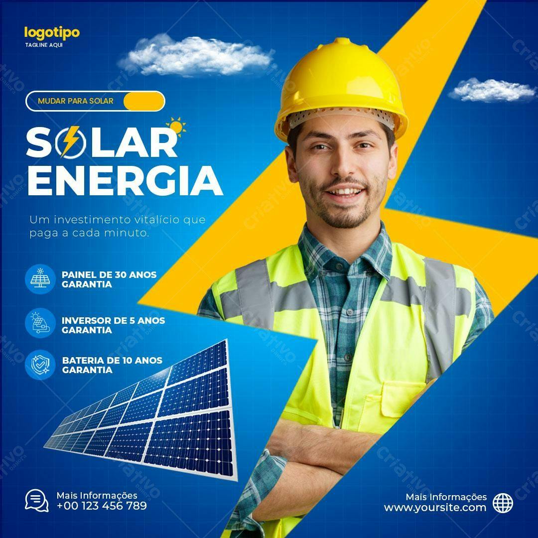Post para Energia Solar PSD Editável