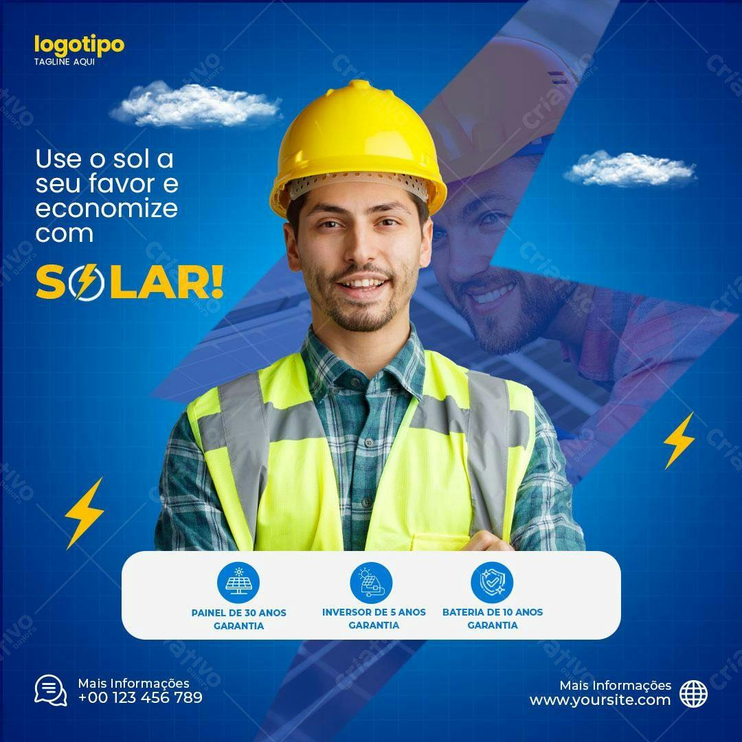 Postagem para Energia Solar PSD Editável