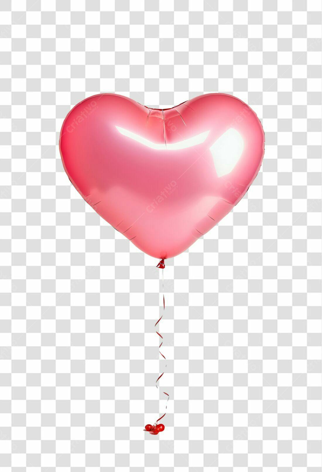 Icone Dia dos Namorados Balão Coração Rosa PNG com fundo transparente