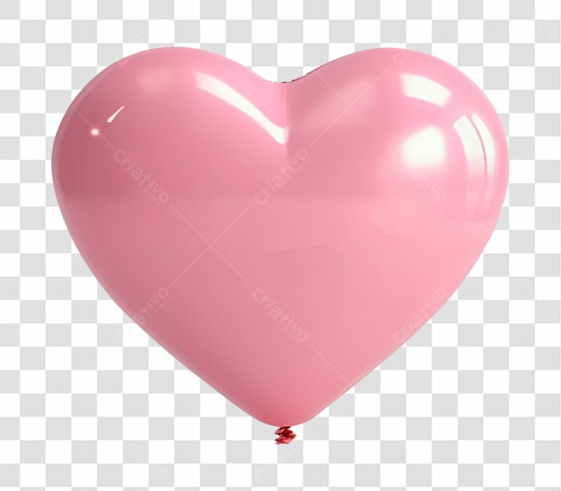 Icone Dia dos Namorados Balão Rosa PNG com fundo transparente
