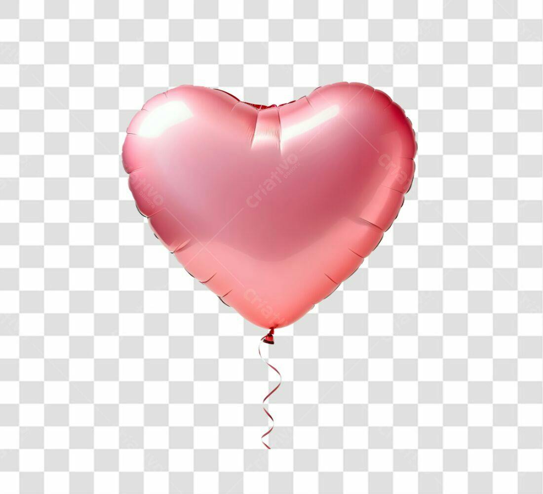 Ícone Dia dos Namorados Balão Coração Rosa PNG com fundo transparente