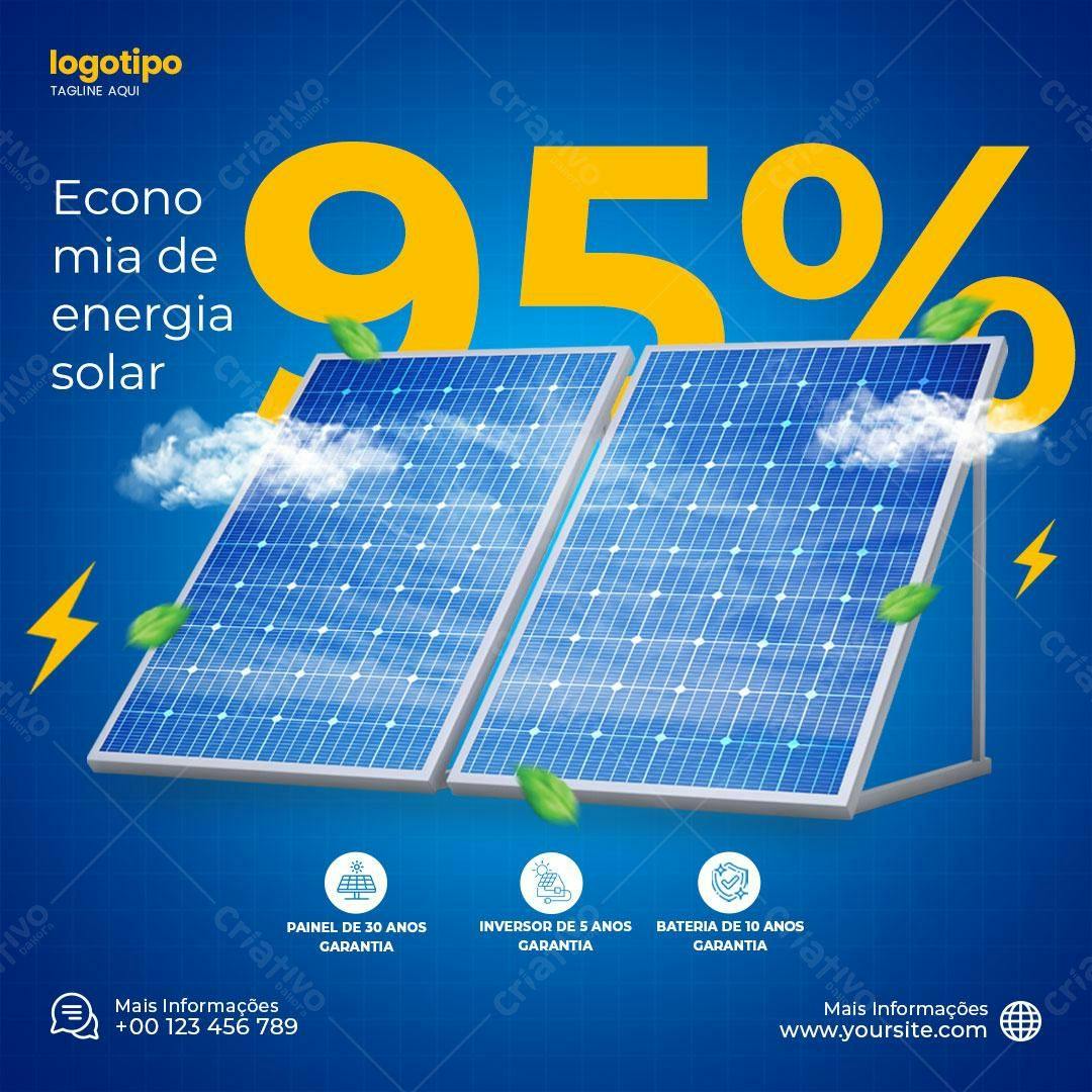 Banner Energia Solar 95% OFF PSD Editável