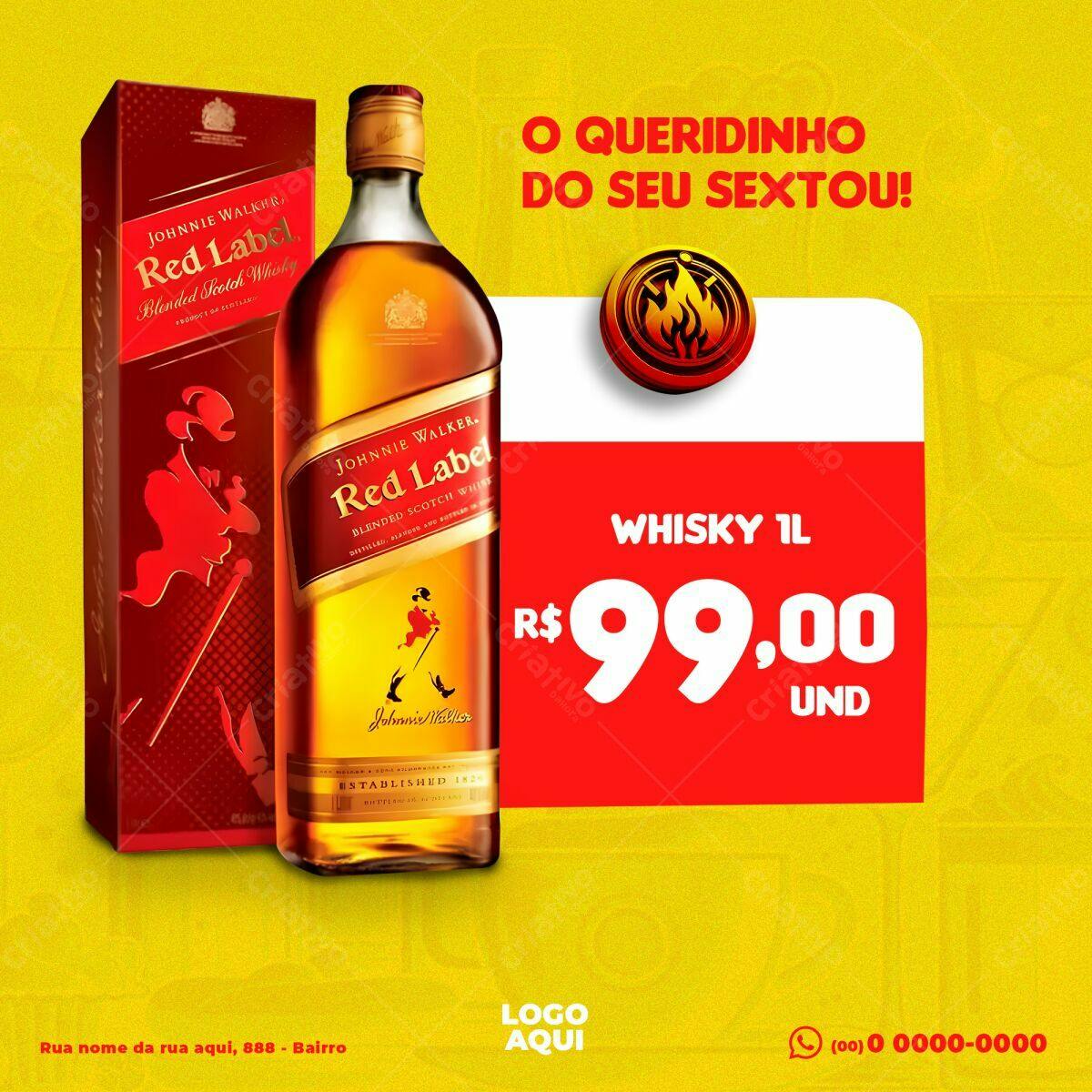 Flyer para Promoção de Whisky Sexta-feira PSD Editável