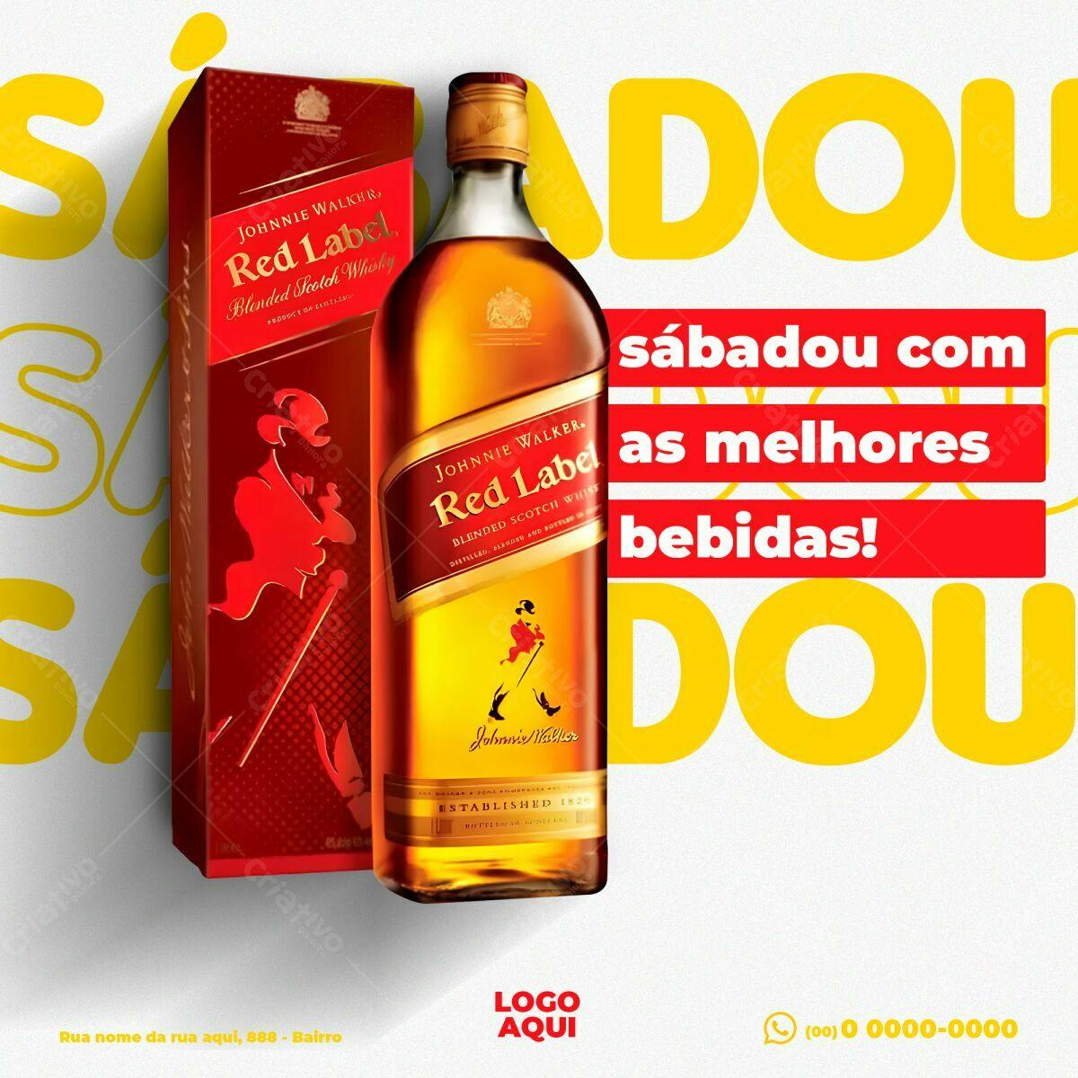 Flyer de Promoção de Bebidas para Sábado PSD Editável
