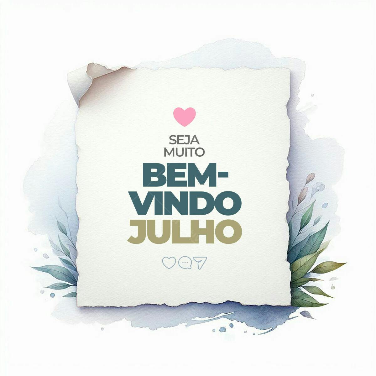 Post para Boas Vindas Julho PSD Editável