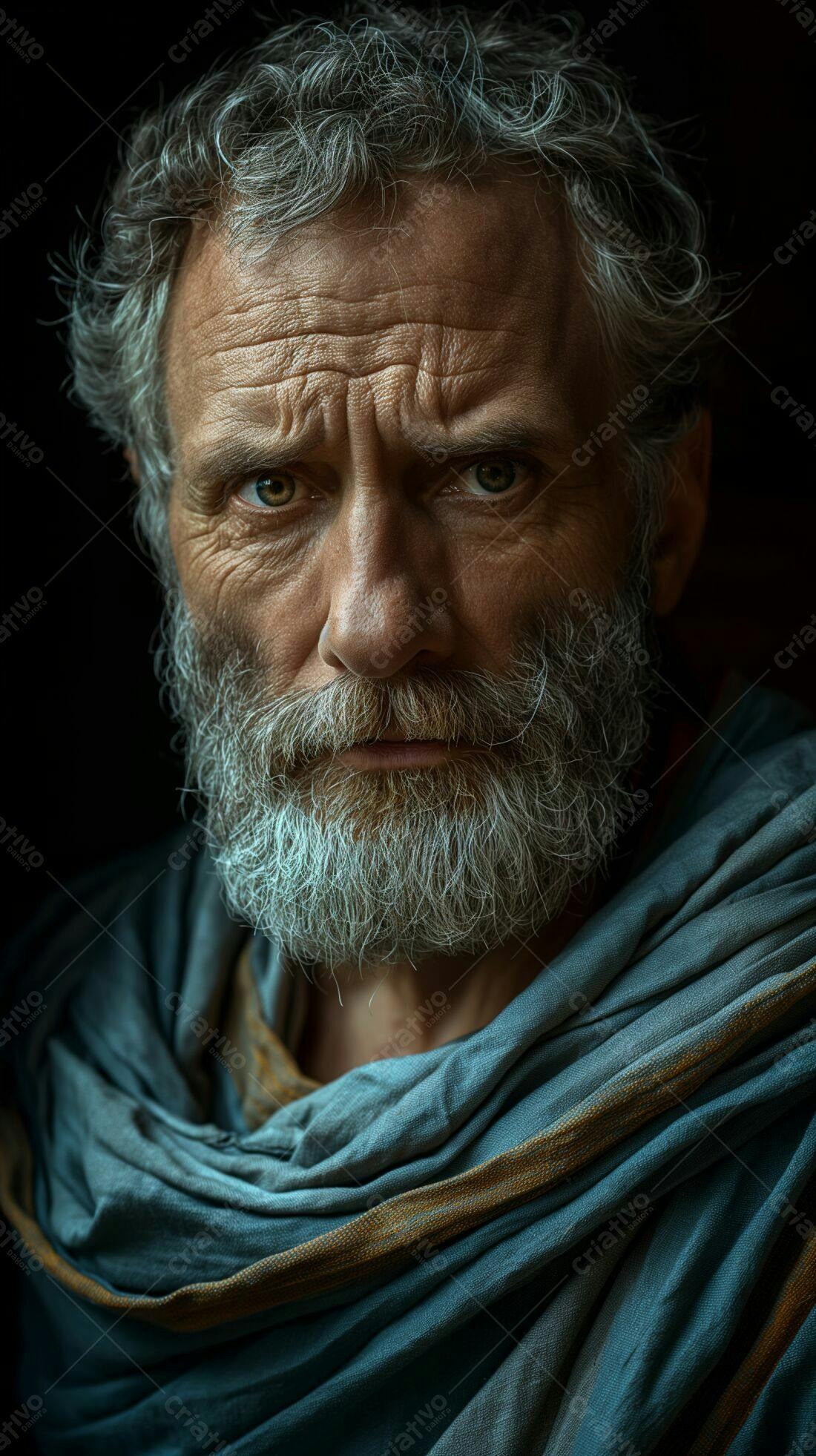 Retrato de homem idoso com barba grisalha