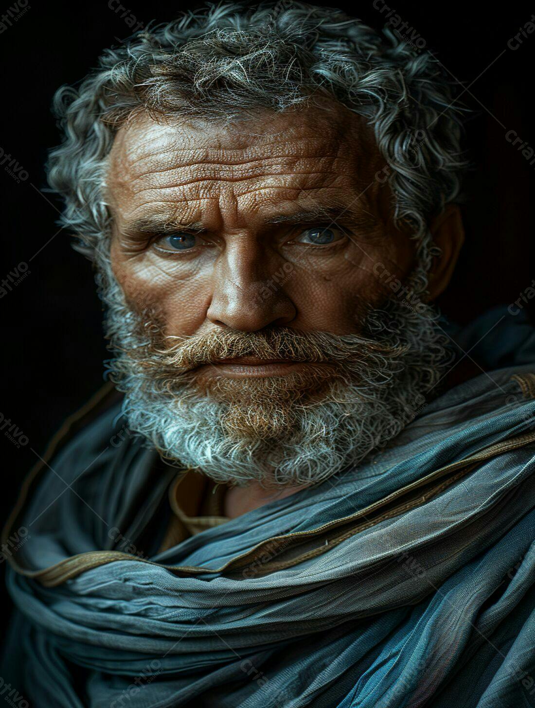 Retrato homem idoso barba grisalha