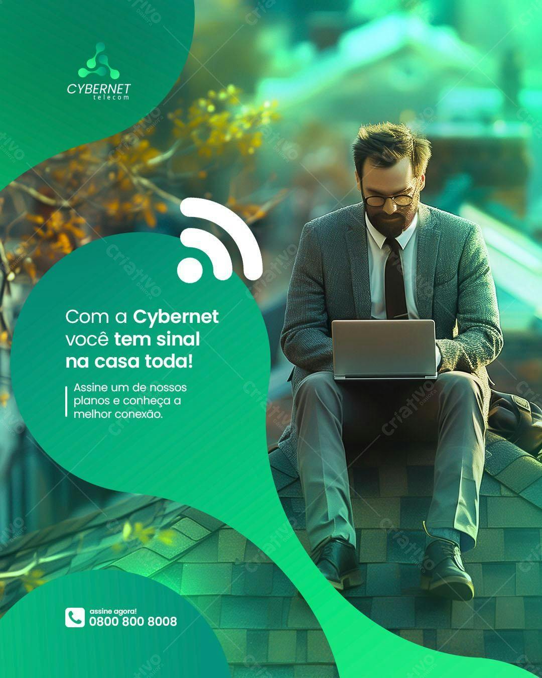 Flyer Publicitário Internet Cybernet PSD Editável