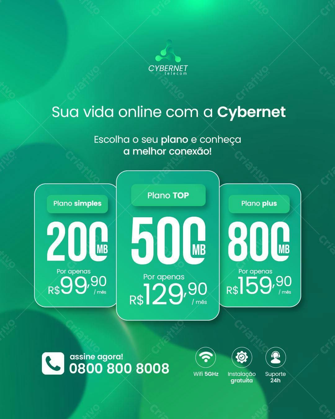Plano de Internet Cybernet PSD Editável