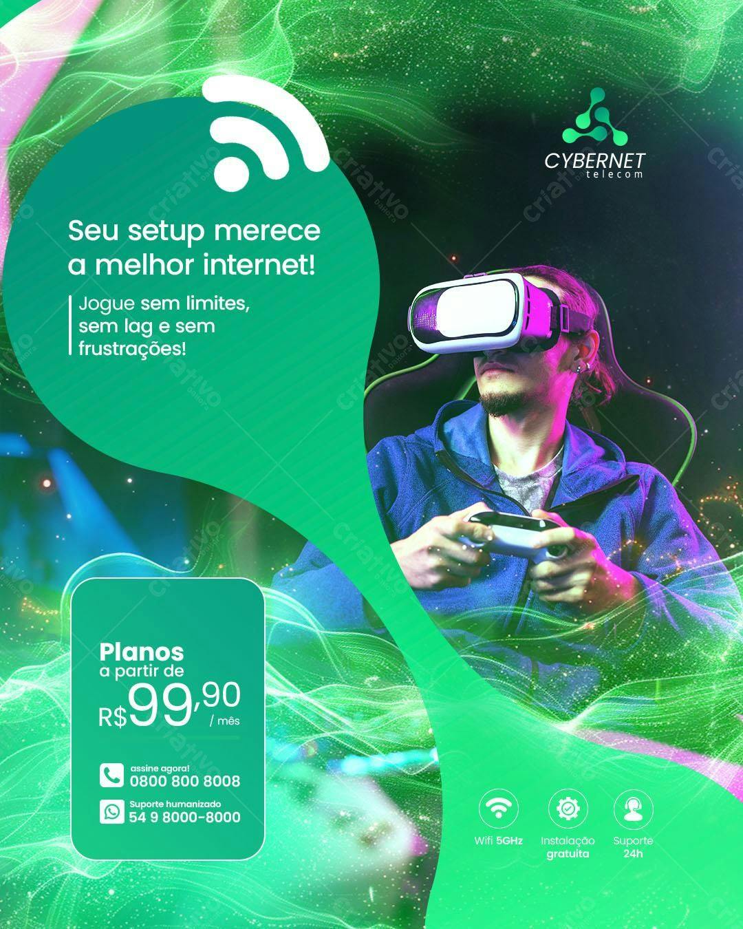 Flyer Propaganda Internet Gamer PSD Editável