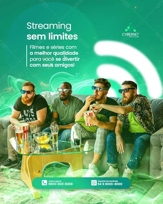 Social media provedor de internet streaming sem limites