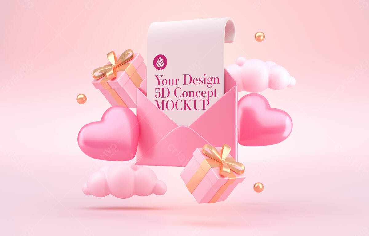 Mockup Romântico Dia dos Namorados PSD Editável