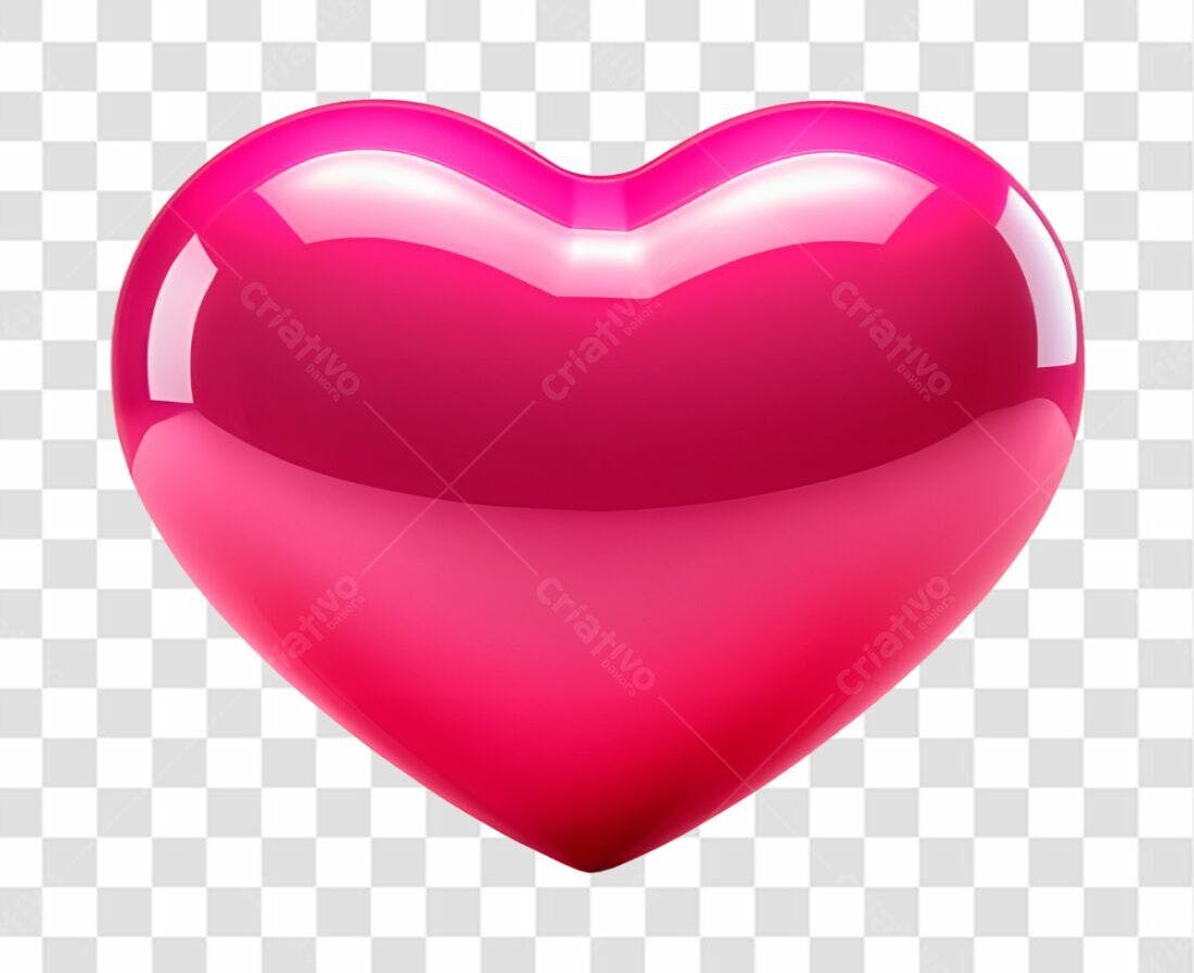 Icone Dia dos Namorados Coração Rosa PNG com fundo transparente